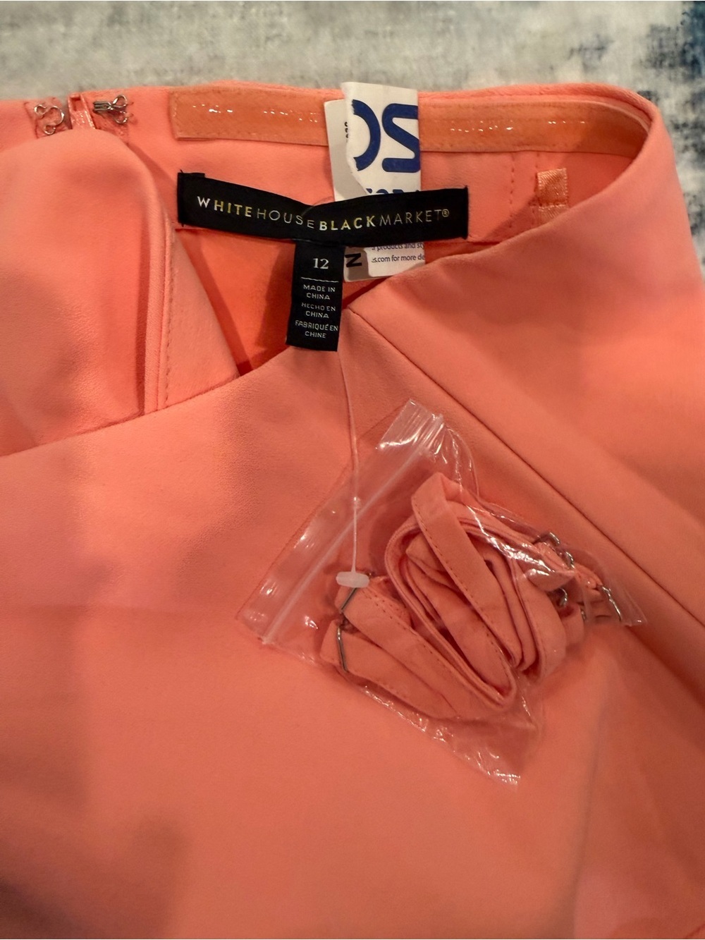 White House Black Market Strapless Peplum Top in Coral - Picture 2 of 2
